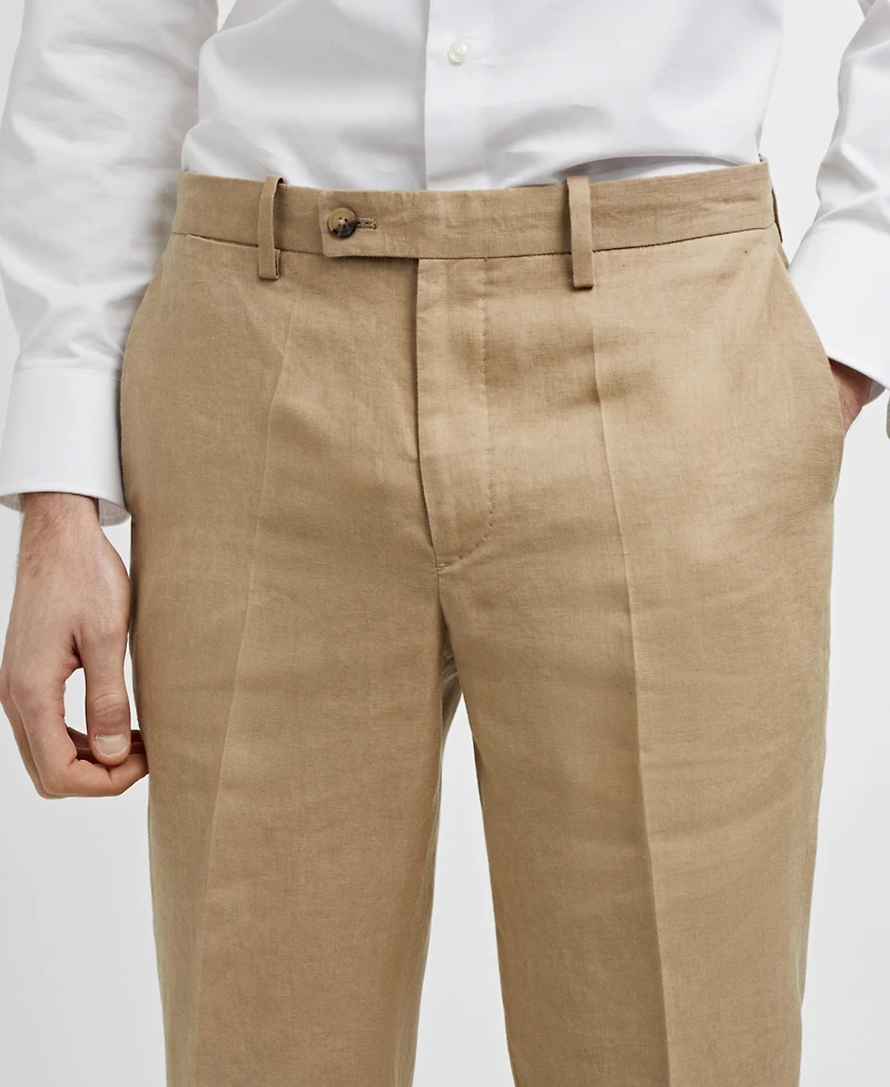 Mango Men's Linen Slim Fit Dress Pants