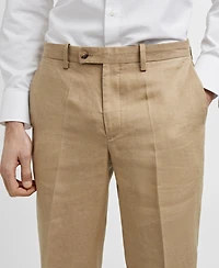 Mango Men's Linen Slim Fit Dress Pants