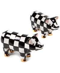 Mackenzie-Childs Courtly Check Pig Salt & Pepper Set