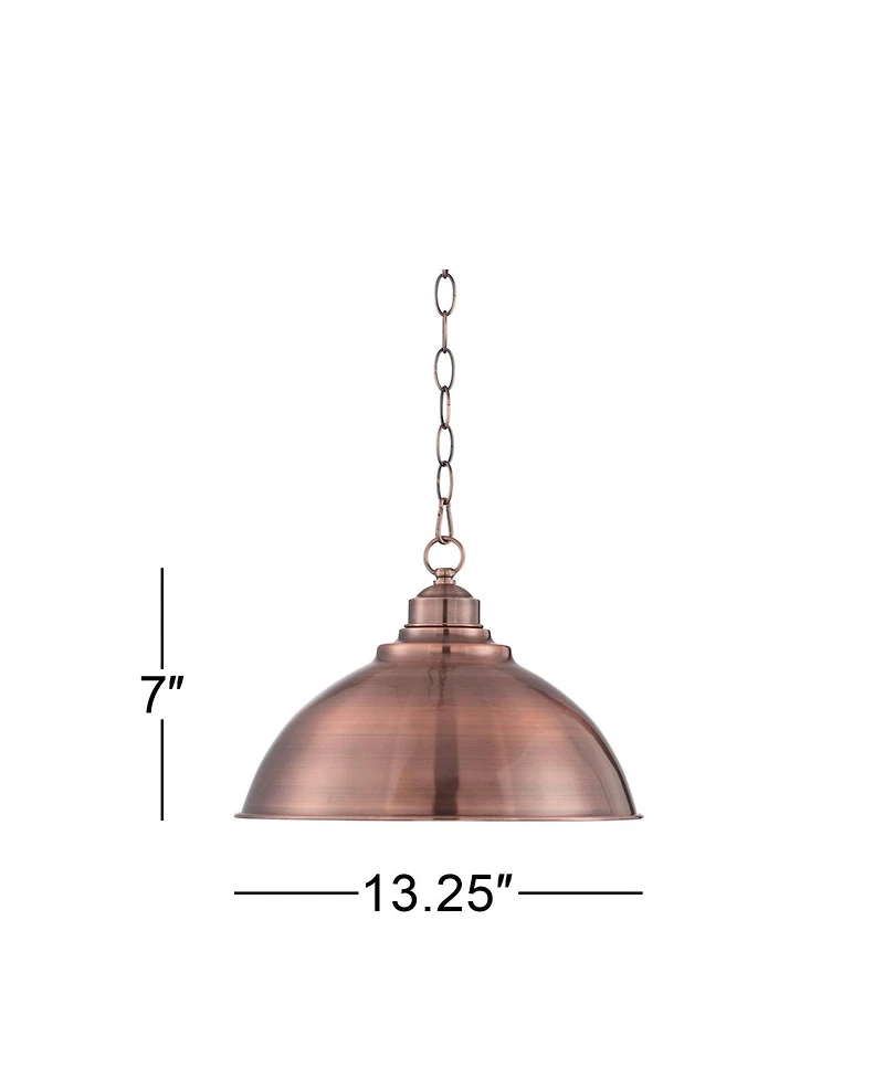 Southton Copper Swag Pendant Lighting Fixture 13.25" Wide Farmhouse Industrial Rustic Dome Shade for Dining Room Living House Home Foyer Kitchen