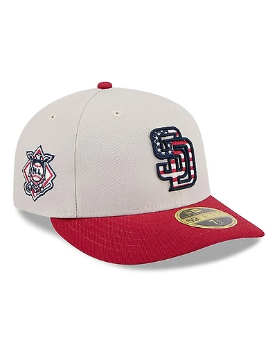 New Era Men's Red San Diego Padres 2024 Fourth of July Low Profile 59FIFTY Fitted Hat