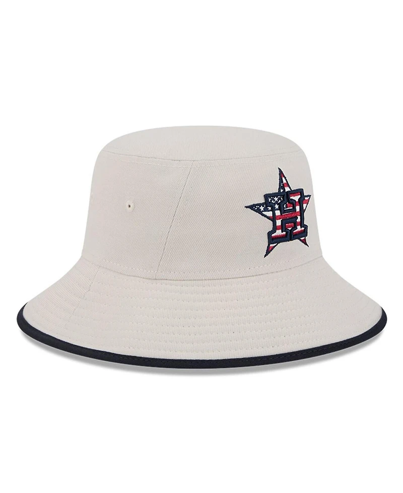 New Era Men's Khaki Houston Astros 2024 Fourth of July Bucket Hat