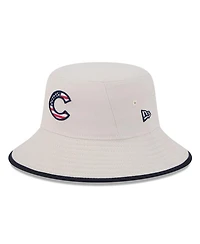 New Era Men's Khaki Chicago Cubs 2024 Fourth of July Bucket Hat