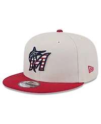 New Era Men's Red Miami Marlins 2024 Fourth of July 9FIFTY Snapback Hat