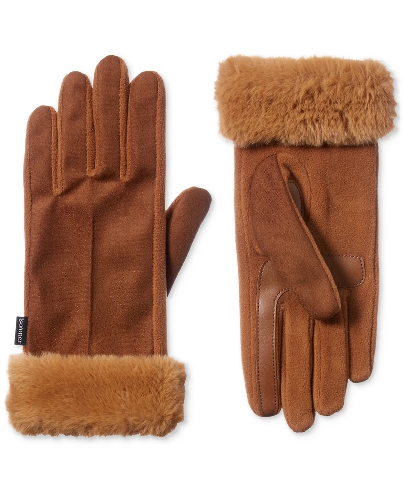 Isotoner Signature Women's Mya smartDRI Faux-Fur Cuff Gloves