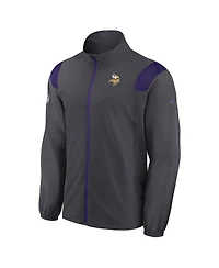 Nike Men's Anthracite Minnesota Vikings Sideline Woven Logo Full-Zip Jacket