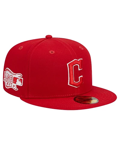 New Era Men's Red Cleveland Guardians Logo 59FIFTY Fitted Hat