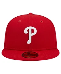 New Era Men's Red Philadelphia Phillies Logo 59FIFTY Fitted Hat
