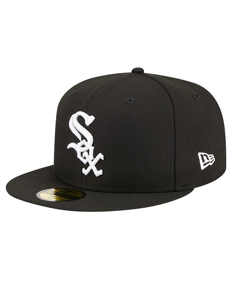 New Era Men's Black Chicago White Sox Logo 59FIFTY Fitted Hat
