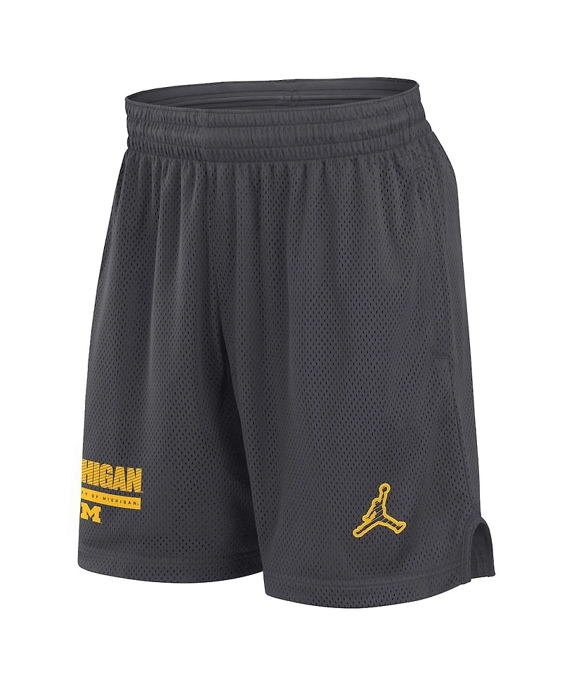 Jordan Men's Anthracite Michigan Wolverines 2024 Sideline Mesh Shorts
