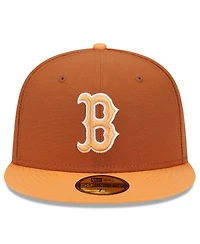 New Era Men's Brown/Orange Boston Red Sox Spring Color Basic Two-Tone 59FIFTY Fitted Hat
