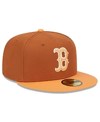 New Era Men's Brown/Orange Boston Red Sox Spring Color Basic Two-Tone 59FIFTY Fitted Hat