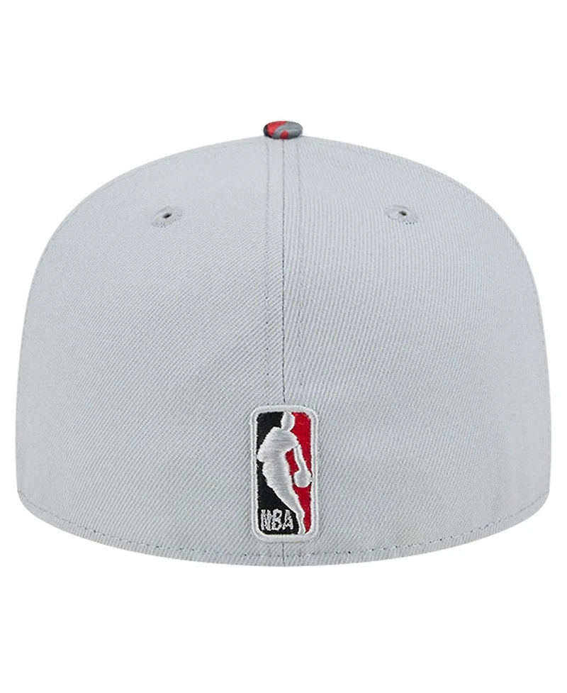 New Era Men's Gray Portland Trail Blazers Active Color Camo Visor 59FIFTY Fitted Hat