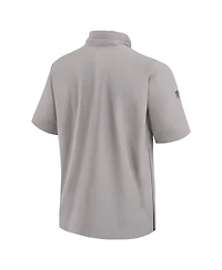 Nike Men's Gray Miami Dolphins 2024 Sideline Coach Short Sleeve Half-Zip Hoodie Jacket