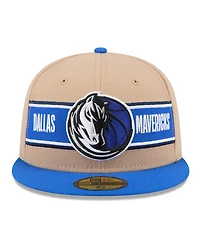 New Era Men's Tan/Blue Dallas Mavericks 2024 Nba Draft 59FIFTY Fitted Hat