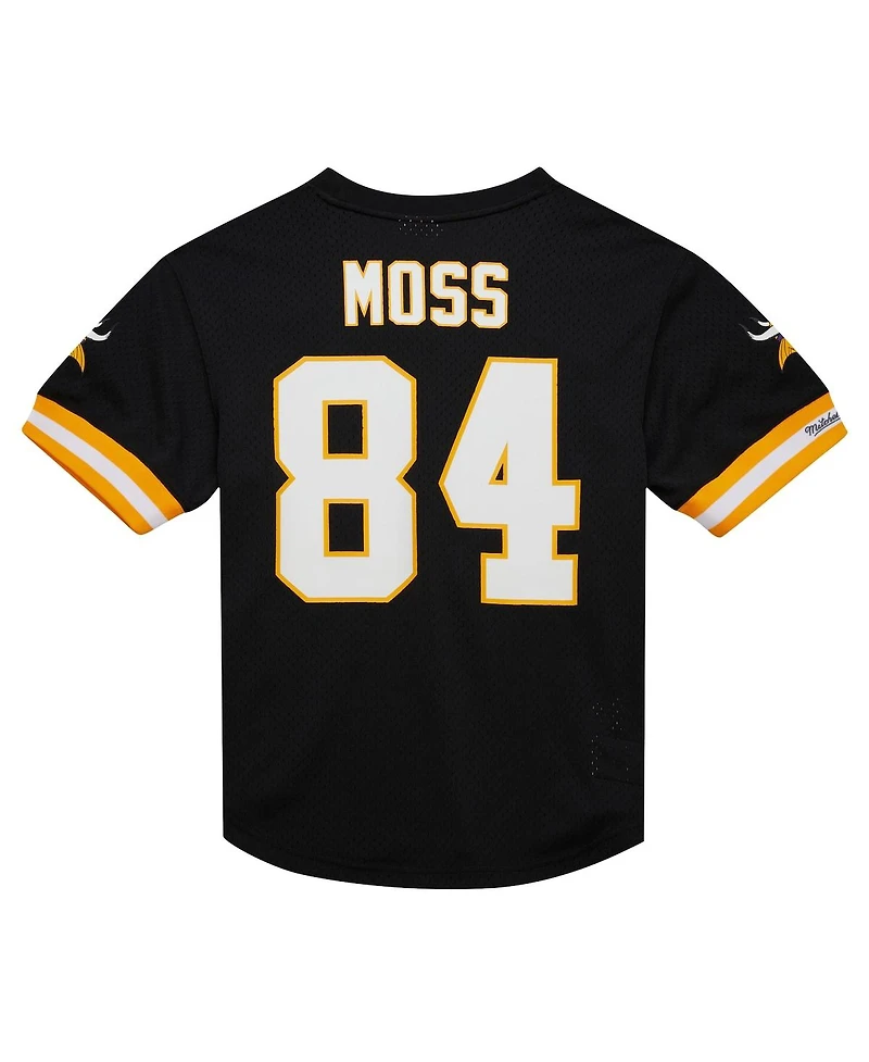 Mitchell & Ness Men's Randy Moss Black Minnesota Vikings Retired Player Name Number Mesh Top