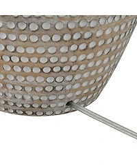 Glenn Rustic Southwestern Style Pot Table Lamps 27" Tall Set of 2 Dappled Sandy Beige Oatmeal Fabric Drum Shades for Living Room Bedroom House Be