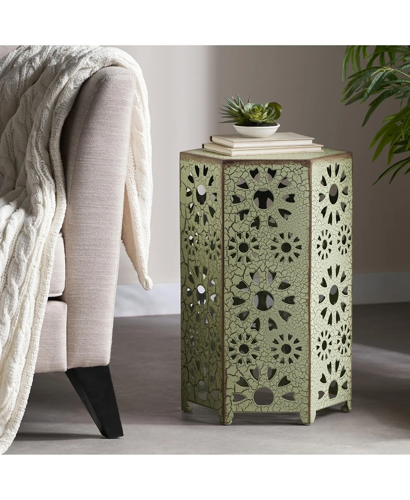 Streamdale Furniture Vibrant Sunburst Iron Side Table Adds Color and Convenience to Your Patio