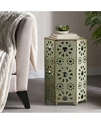 Streamdale Furniture Vibrant Sunburst Iron Side Table Adds Color and Convenience to Your Patio