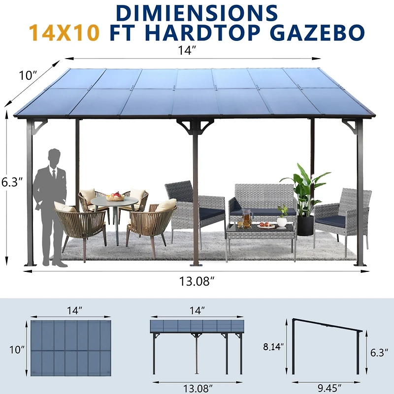 Streamdale Premium Wall-Mounted Lean-To Awning Durable, Versatile Outdoor Shelter
