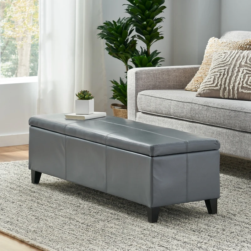 Glouster Storage Ottoman - Contemporary Upholstered Footrest with Hidden Storage
