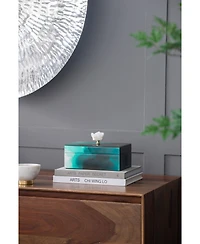 Streamdale Bethany Green Box Modern Storage with Gem Finial