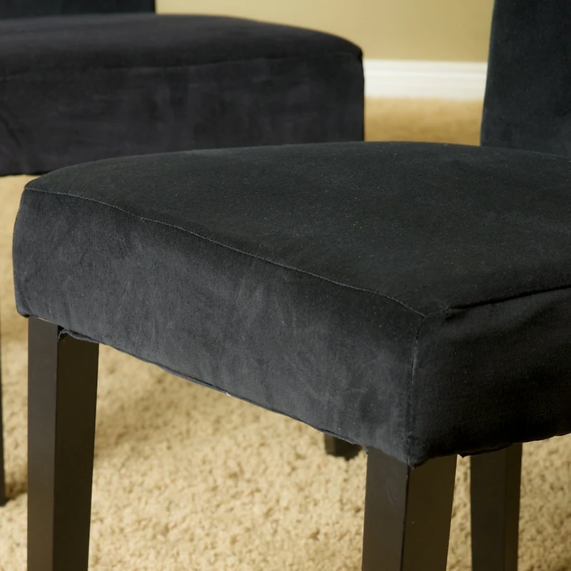 Simplie Fun Elegant Tufted Flared Black Velvet Dining Chairs (Set of 2)
