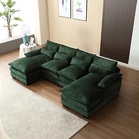Streamdale Modern Large chenille Fabric U-Shape Sectional Sofa