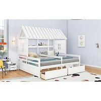 Streamdale Twin Platform Bed with Drawers (White)