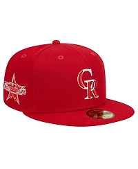 New Era Men's Red Colorado Rockies Logo 59FIFTY Fitted Hat
