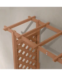 Elegant Raised Garden Bed with Arch Trellis and Pergola Roof