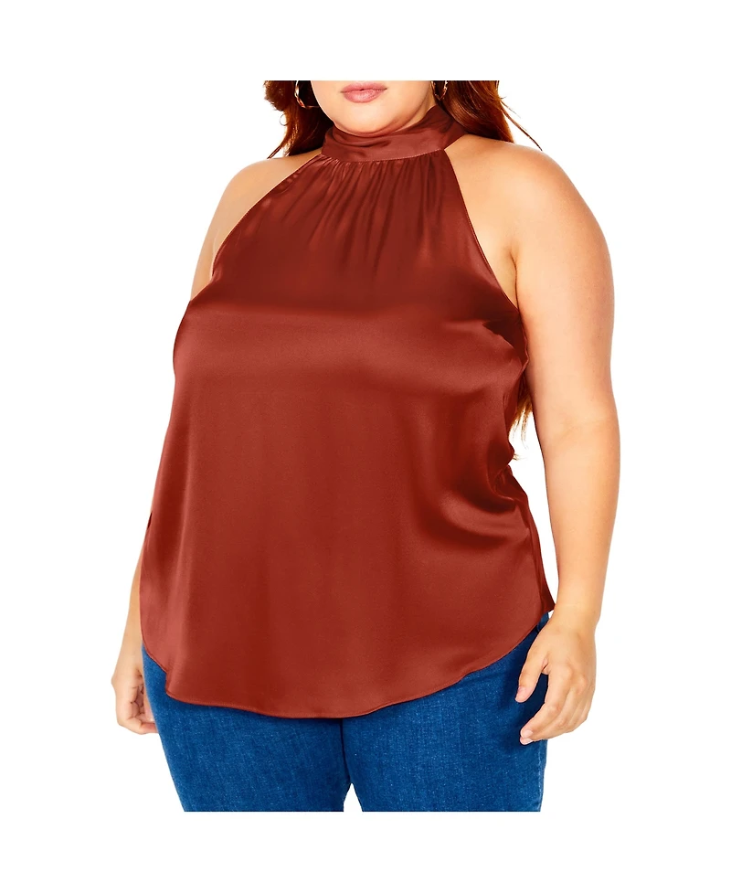 City Chic Plus Size Shine Halter Top