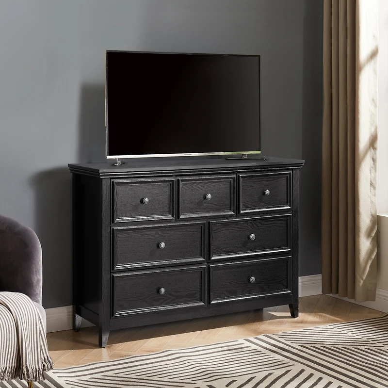 Scratch-Resistant, Easy-Slide 7-Drawer Dresser with Metal Handles