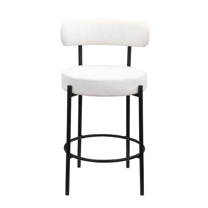 Streamdale Furniture Modern Kitchen Counter Height Bar Stools with Boucle Fabric Curved Back