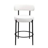 Streamdale Furniture Modern Kitchen Counter Height Bar Stools with Boucle Fabric Curved Back