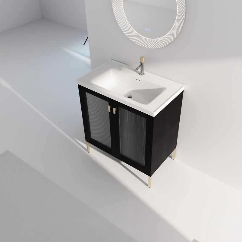 Streamdale Furniture 32" Freestanding Bathroom Vanity with Ceramic Sink