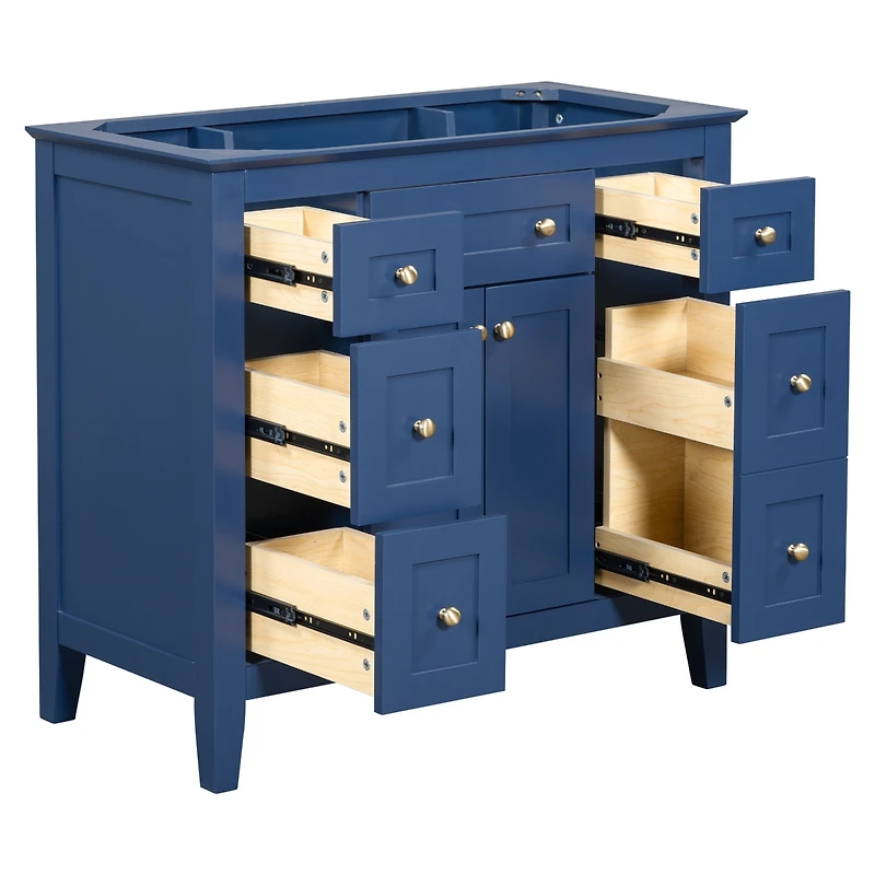 Modern Bathroom Vanity with Large Storage Space in Mdf Wood & Solid Wood