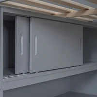 Streamdale Full Size Loft Bed with Desk and Shelf - White