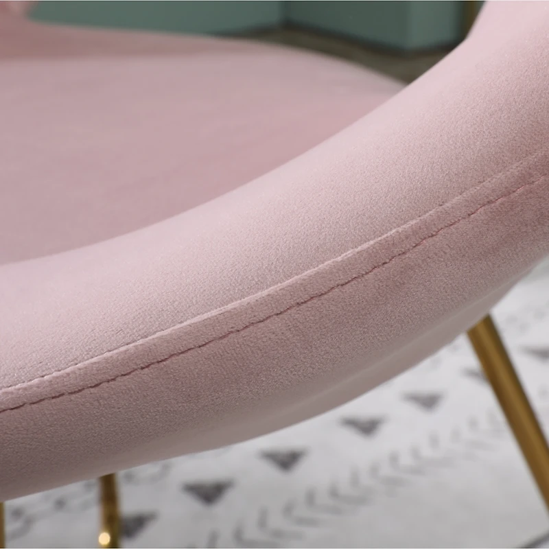 Simplie Fun Pink Silky Velvet Upholstered Accent Chair with Gold Tone Finished Base