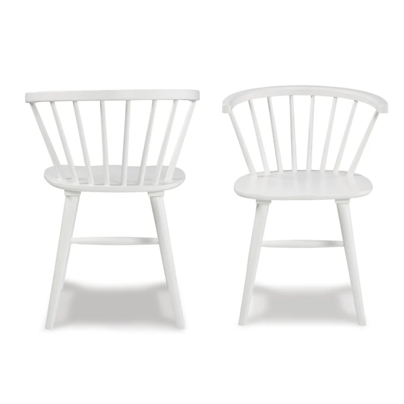 Streamdale Furniture Contemporary Wooden Spindle Back Dining Chairs, Windsor Chairs, Set of 2, White