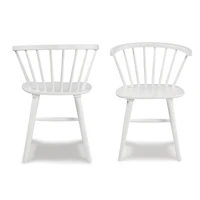 Streamdale Furniture Contemporary Wooden Spindle Back Dining Chairs, Windsor Chairs, Set of 2, White