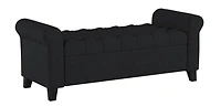 Streamdale Contemporary Button-Tufted Storage Ottoman with Rolled Arms