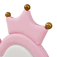 Streamdale Furniture Extendable Princess Daybed with Crown Headboard and Led Lights