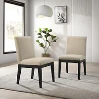 Streamdale Furniture Rocco Contemporary Solid Wood Dining Chairs, Set of 2, Beige