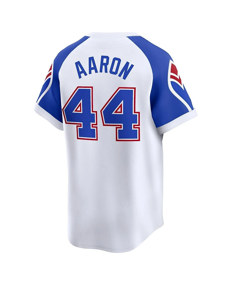Nike Men's Hank Aaron White Atlanta Braves Throwback Cooperstown Limited Jersey