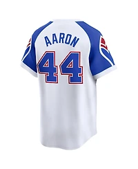 Nike Men's Hank Aaron White Atlanta Braves Throwback Cooperstown Limited Jersey