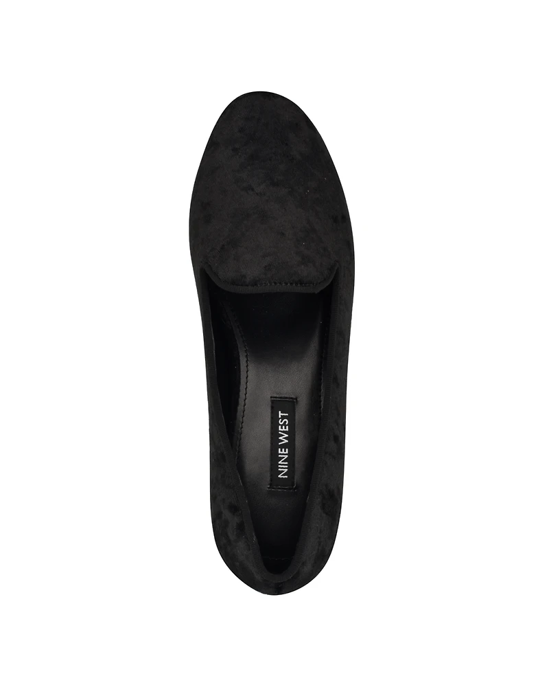 Nine West Women's Renold Velvet Slip-On Smoking Slipper