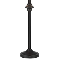 360 Lighting Lynn 26" Tall Skinny Buffet Modern Table Lamps Set of 2 Black Metal White Shade Living Room Bedroom Bedside House