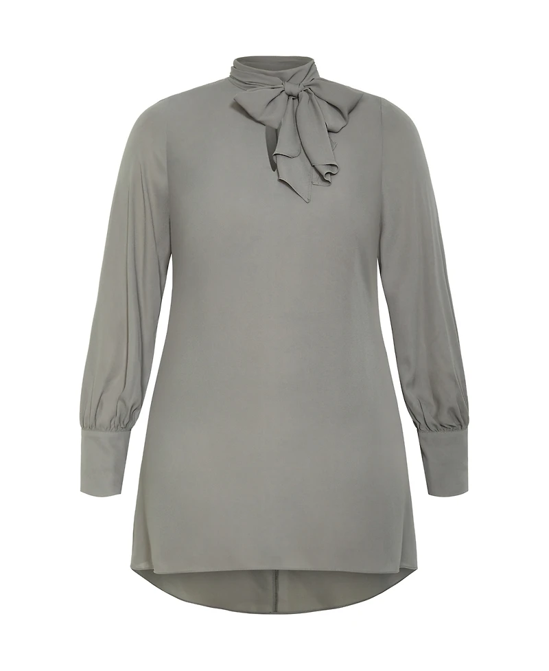 City Chic Women's Neck Tie Tunic Top