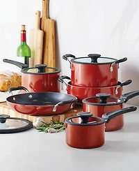 Tramontina Porcelain Enamel Heavy Gauge Aluminum Non Stick 11 Piece Cookware Set